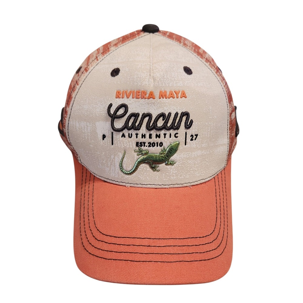 Riviera Maya Cancun Authentic Lizard Trucker‎ Hat Mens Adjustable Pier 27